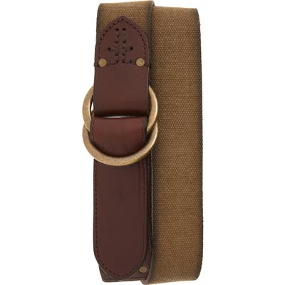 Frye Canvas O-Ring Belt, Mustard