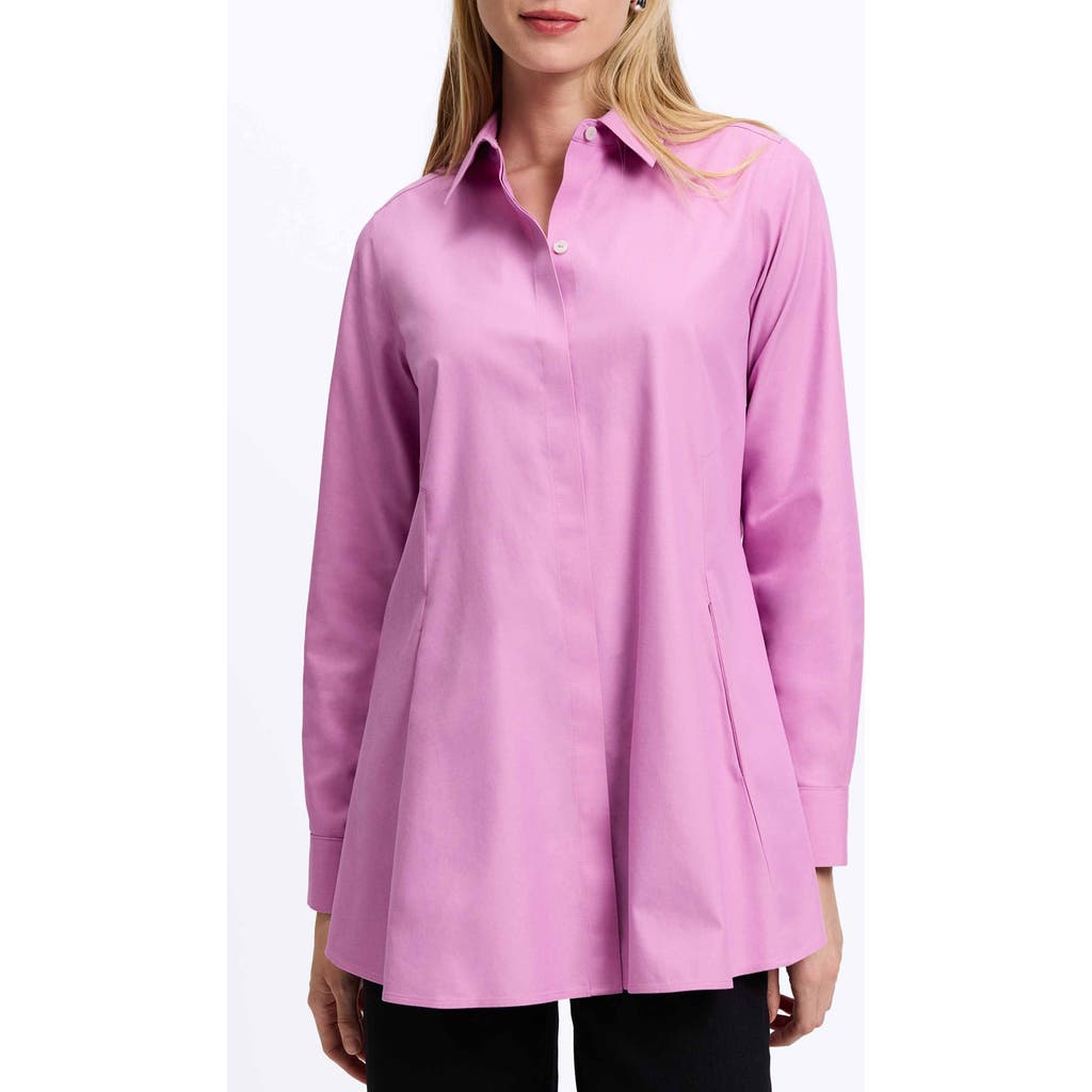 Foxcroft Cici Non-iron Tunic Blouse In Rose Quartz