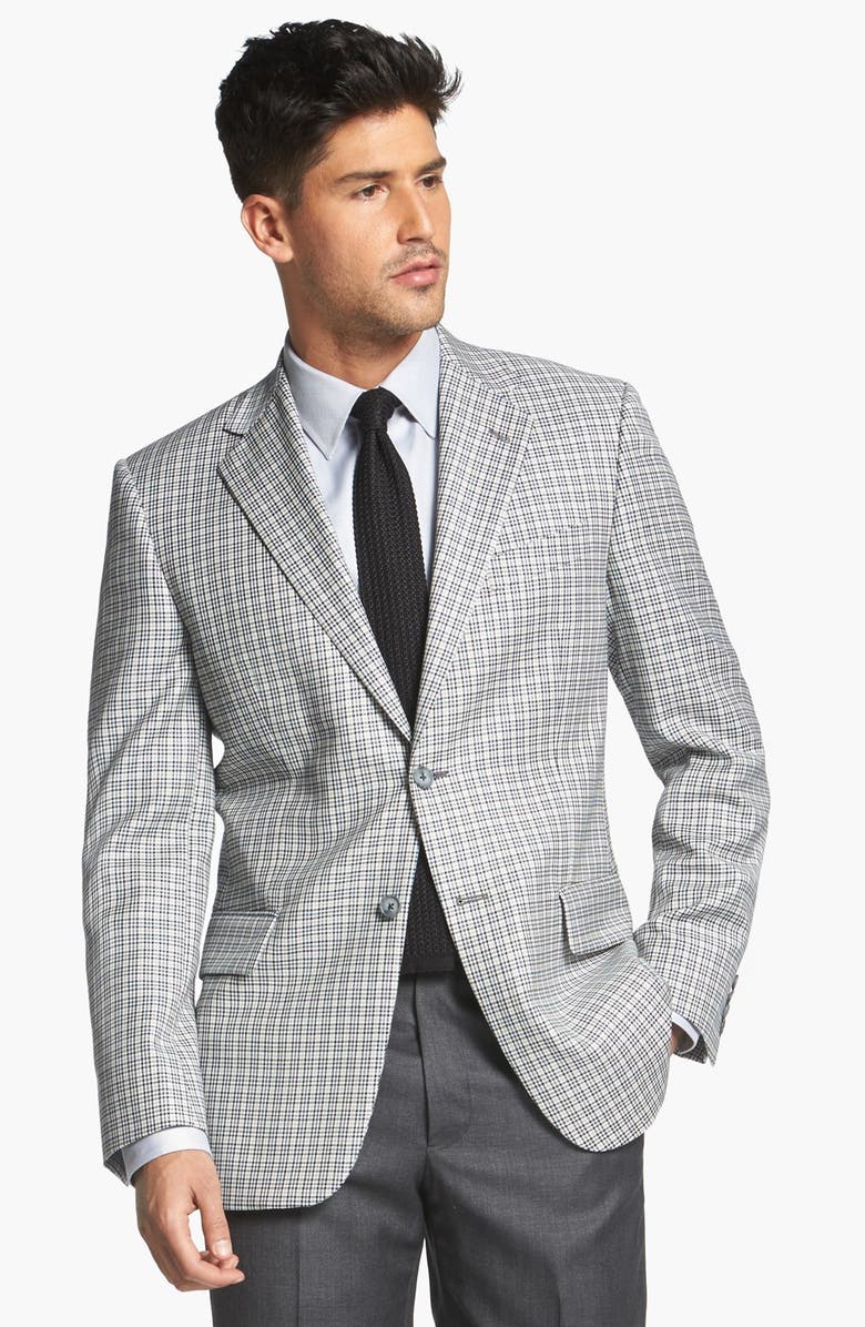 Joseph Abboud 'Signature Silver' Check Wool & Silk Sportcoat | Nordstrom