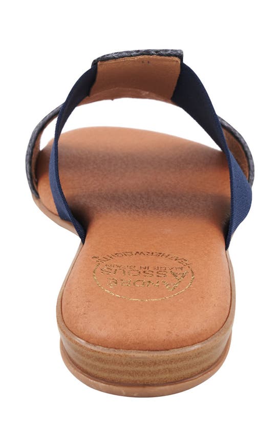 Andre Assous Noor Raffia Slide Sandal In Navy