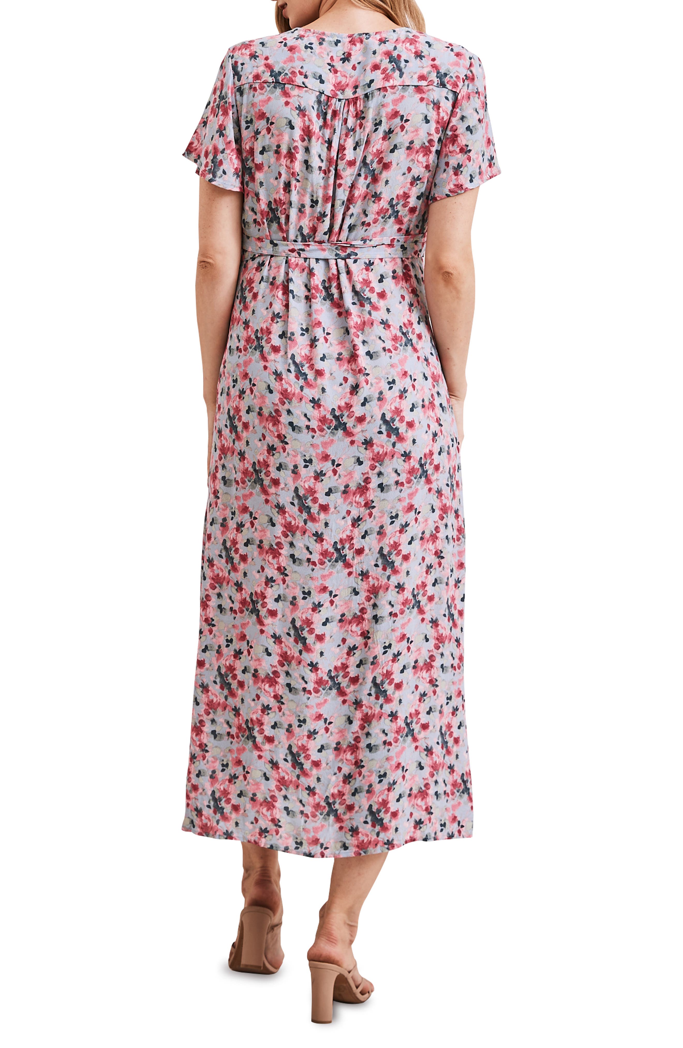 Angel Maternity Floral Midi Wrap Maternity Dress Nordstrom