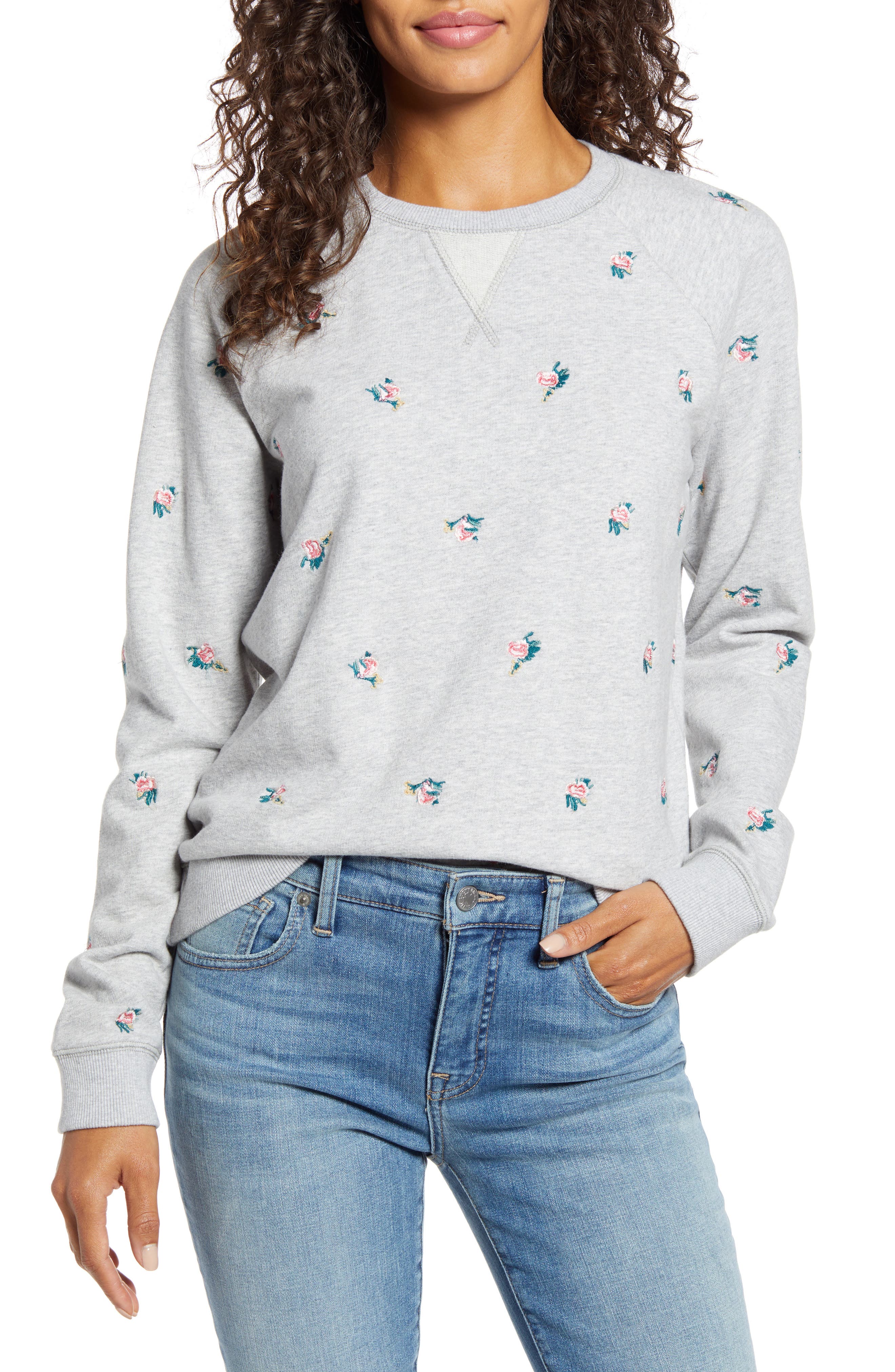 lucky brand embroidered sweatshirt