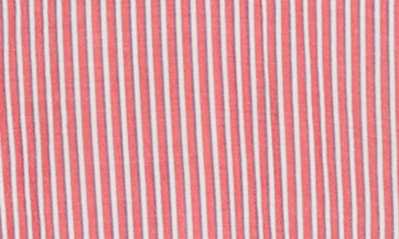 Matty M Stripe Woven Button Front Top In Cherry