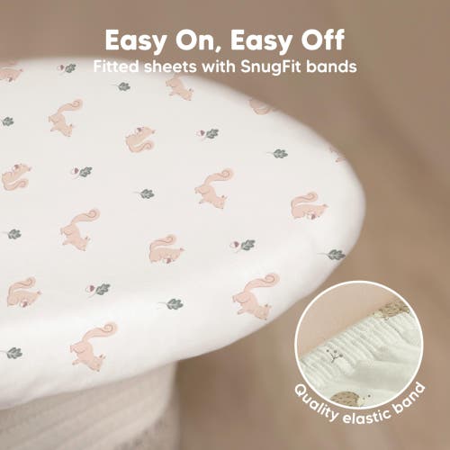 Keababies 2-pack Soothe Fitted Bassinet Sheets In Nibbles/bruce