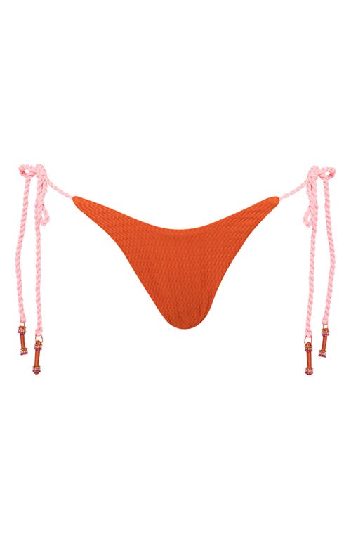 Shop Maaji Summer Dunes Harley Reversible Side Tie Bikini Bottoms In Orange