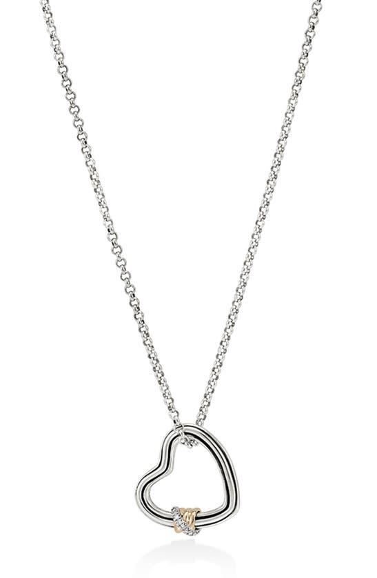 Shop John Hardy Bamboo Collection Heart Pendant Necklace In Silver And Gold