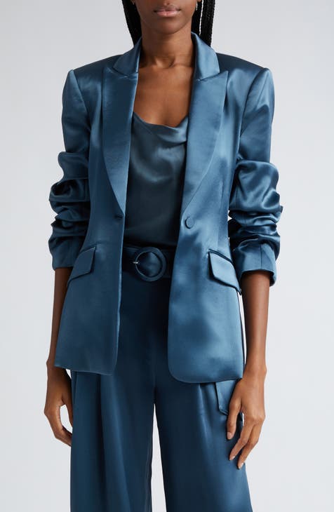  Le Suit Women's Petite Jacket/Skirt Suit, Chambray