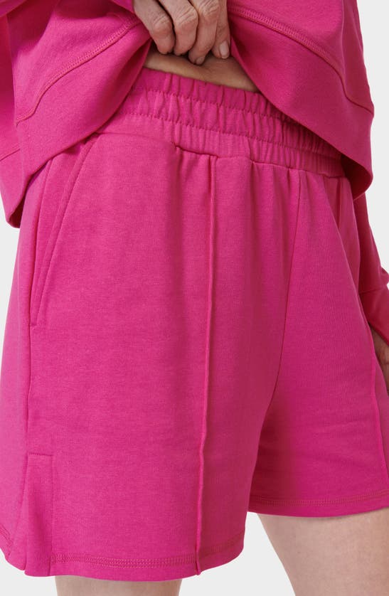 Shop Sweaty Betty After Class Cotton Blend Shorts In Beet Pink