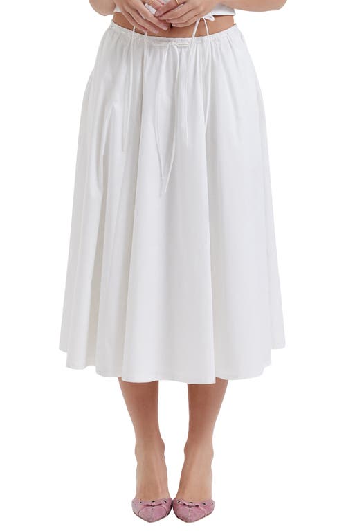 HOUSE OF CB Cora Gathered Lace-Up Skirt in White