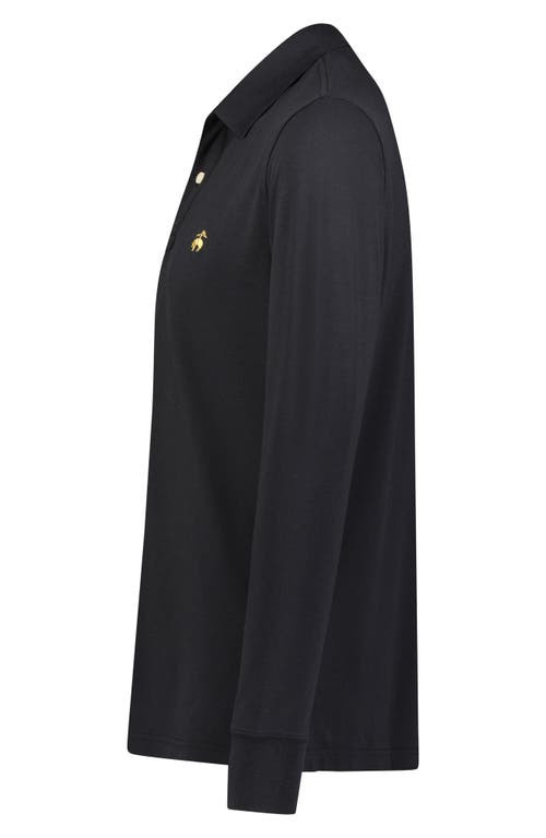 Brooks Brothers Long Sleeve Piqué Polo In Caviar