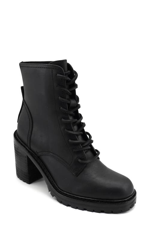 Artisan Crafted By Zigi Semi High Lace-Up Boot in Black Leather 