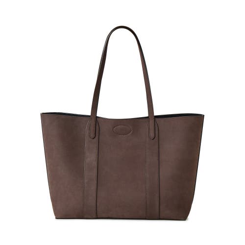 Shop Mulberry Bayswater Nubuck Tote In Ebony