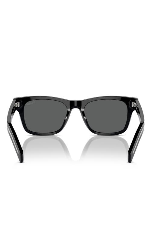 Shop Prada 55mm Rectangular Sunglasses In Black