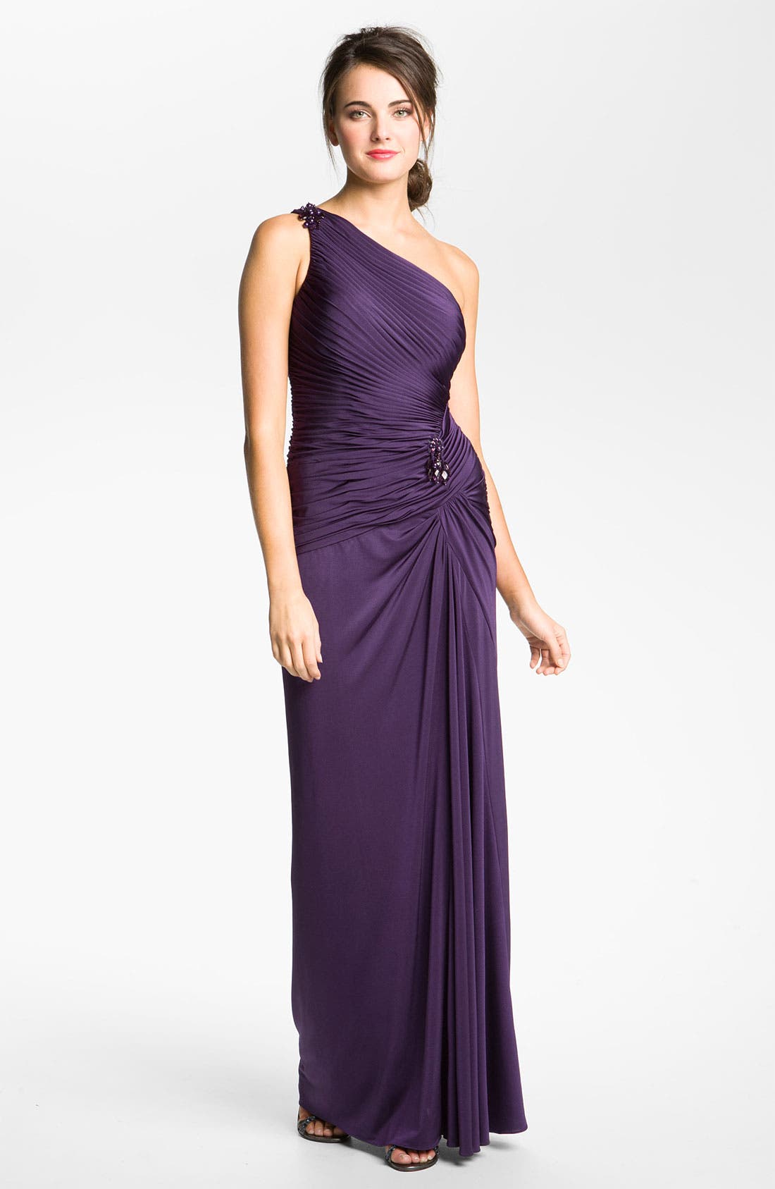 Adrianna Papell Draped Jersey One Shoulder Gown Nordstrom