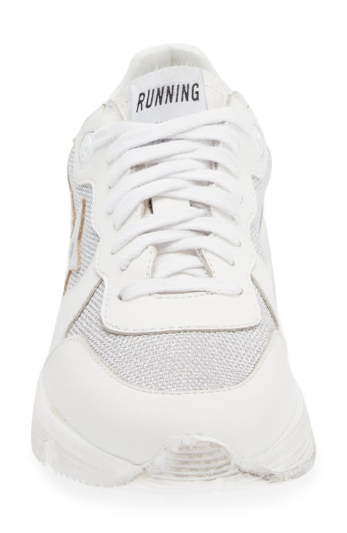 Golden Goose Running Sole Sneaker In Optic White/silver