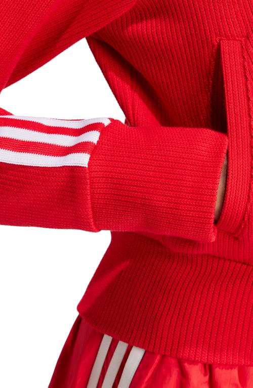 Adidas Originals Adidas Adicolor 3-stripes Knit Track Jacket In Better Scarlet