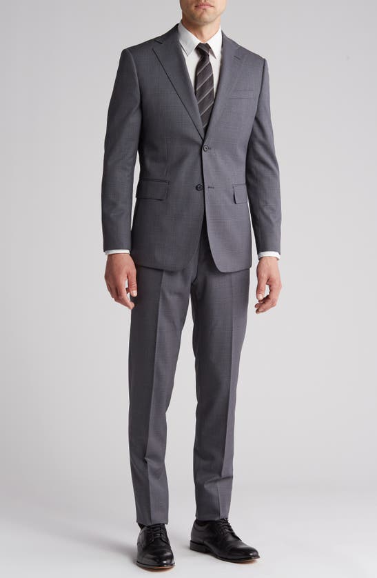 ENGLISH LAUNDRY ENGLISH LAUNDRY PLAID TRIM FIT WOOL BLEND TWO-PIECE SUIT
