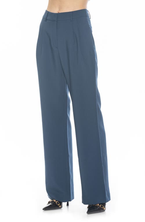 Alexia Admor Ellie Pleated Wide Leg Pants In Navy