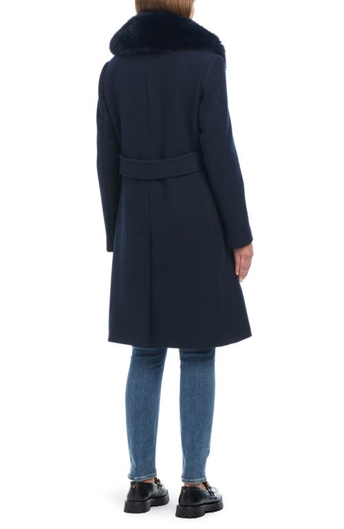 KATE SPADE KATE SPADE NEW YORK WOOL BLEND COAT WITH REMOVABLE FAUX FUR COLLAR