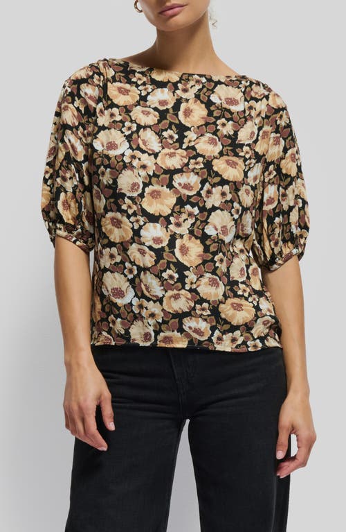 Shop Nation Ltd Luisa Floral Drape Top In Night Floral