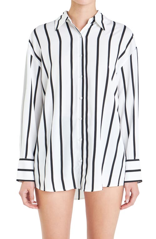 Shop Grey Lab Wide Stripe Shirt In White/black