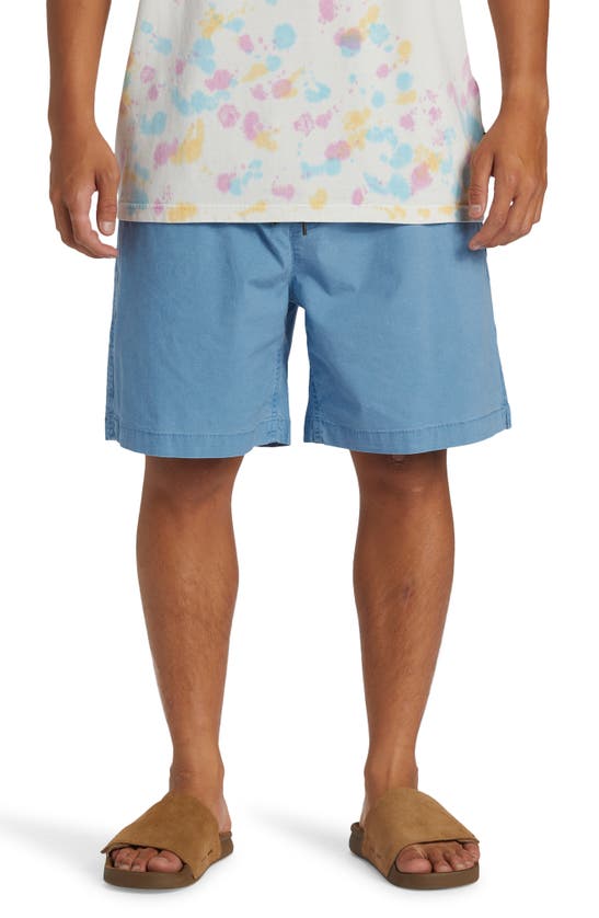 Shop Quiksilver Taxer Stretch Drawstring Shorts In Blue Shadow