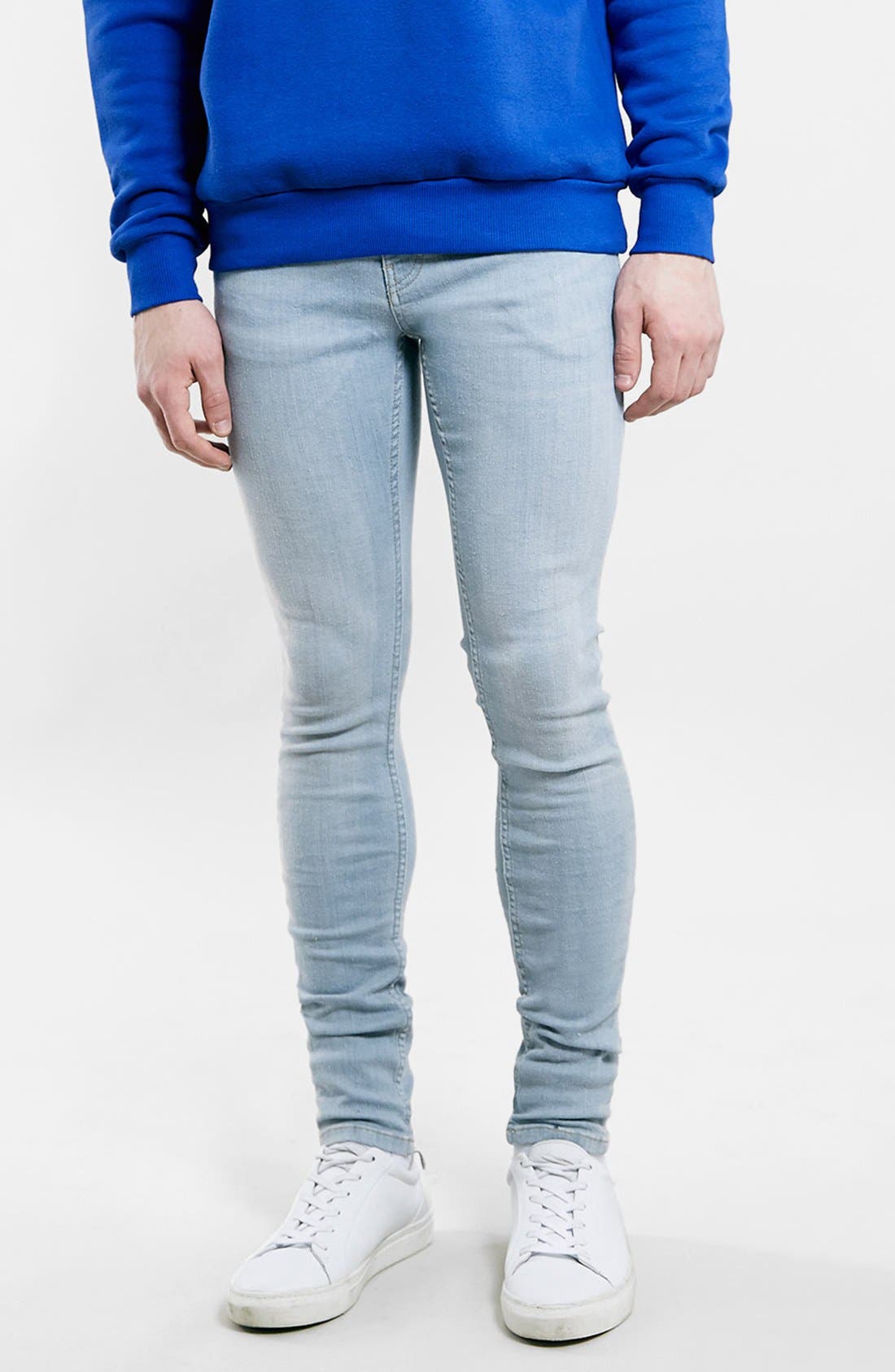 Topman Spray On Skinny Jeans (Light Blue) Nordstrom