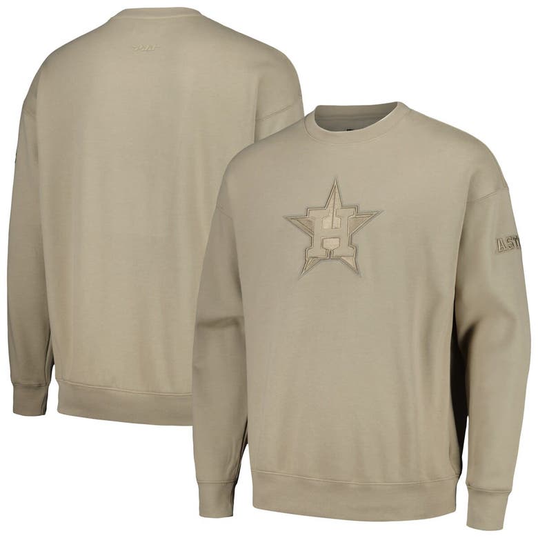 Shop Pro Standard Pewter Houston Astros Neutral Drop Shoulder Pullover Sweatshirt
