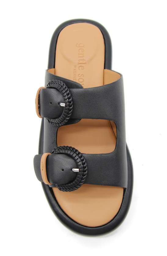 Shop Gentle Souls By Kenneth Cole Gentle Souls Theresa Platform Slide Sandal In Black Leather