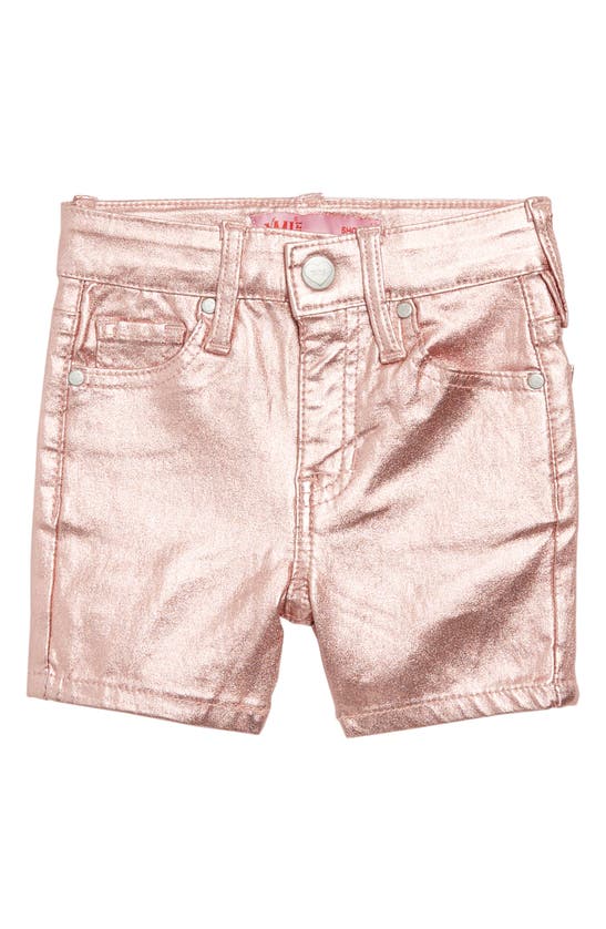 Shop Ymi Kids' Metallic Shorts In Rose Pink