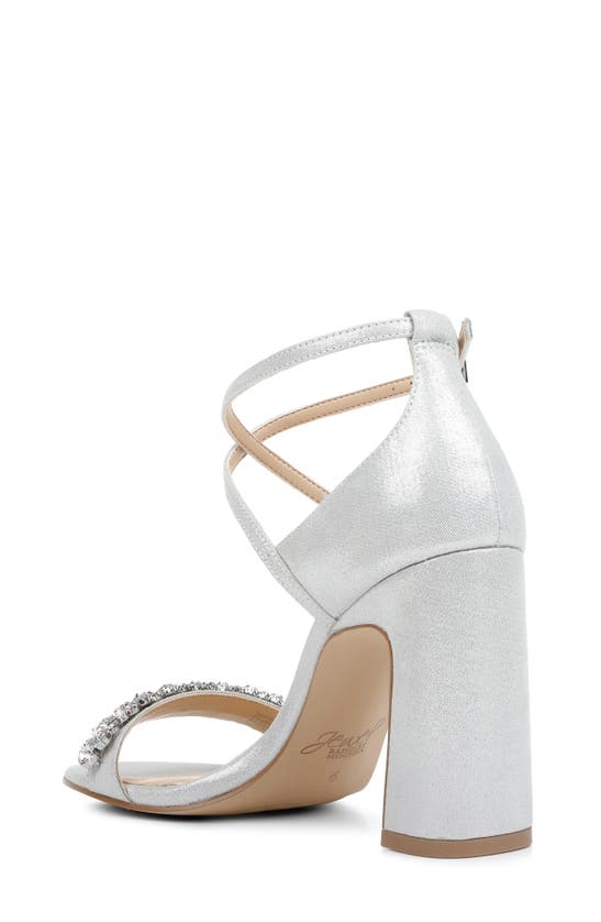 Jewel Badgley Mischka Women's Penny Crisscross Strap Block Heel Evening Sandals In Silver