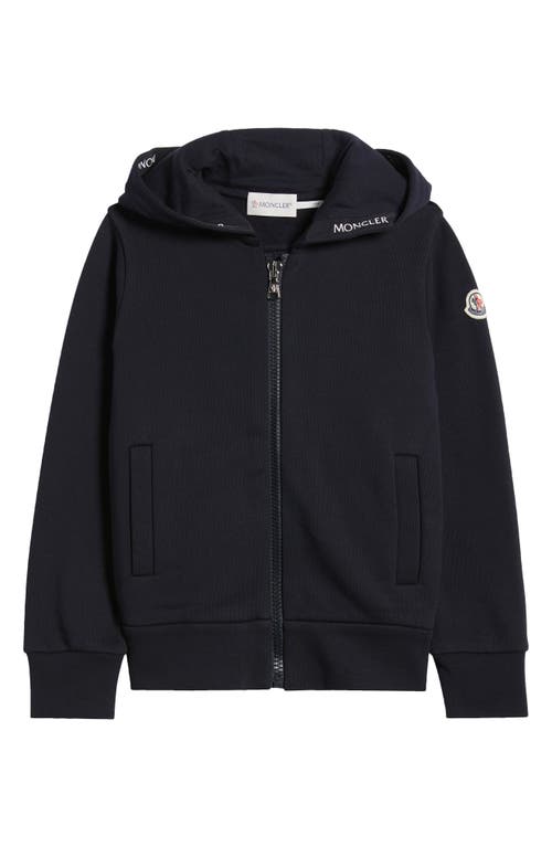 MONCLER MONCLER KIDS' LOGO FULL ZIP HOODIE 