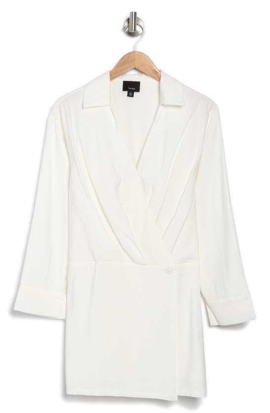 Shop Lumiere Long Sleeve Wrap Shirtdress In White