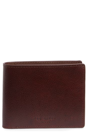 Ted Baker London Brockwell Pebbled Bifold Wallet In Tan