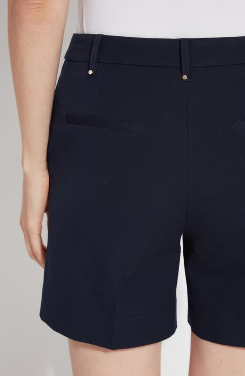 Lyssé Amanda Stretch Twill Short In True Navy In Navy