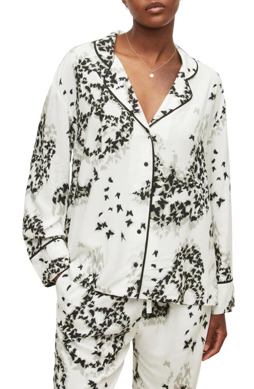 AllSaints Safi Orsino Pajama Shirt Ecru White at Nordstrom,