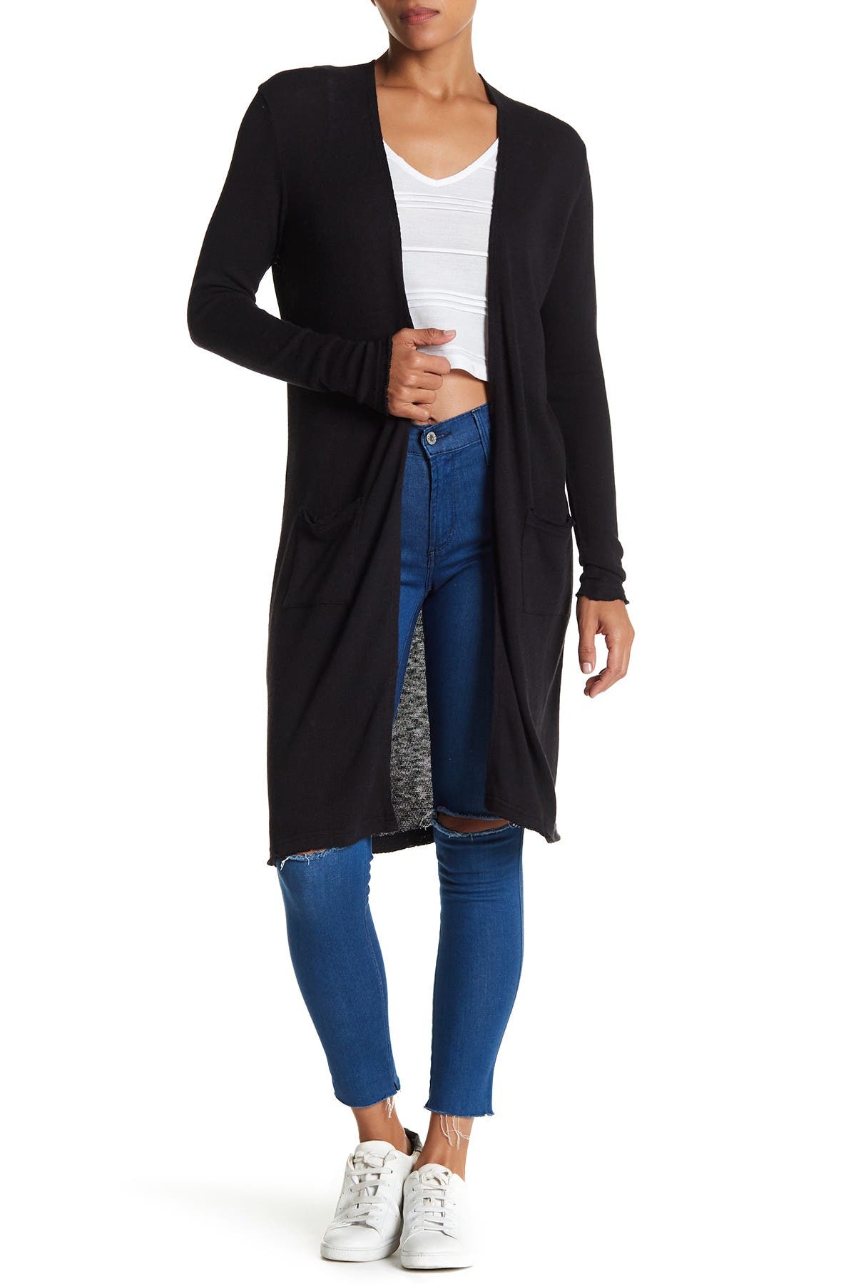 longline blue cardigan