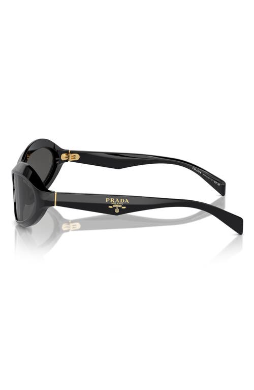Prada 61mm Oval Sunglasses In Dark Grey