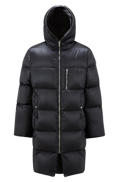 Rick Owens x Moncler Hooded Down Coat 999 Black at Nordstrom,