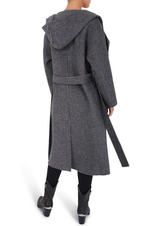 Shop Belle & Bloom Arcadia Oversize Hooded Wool Blend Coat In Black/white