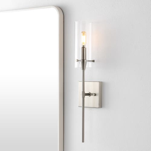 Jonathan Y Cato 1-light Bohemian Farmhouse Iron/glass Led Sconce In Brass Gold