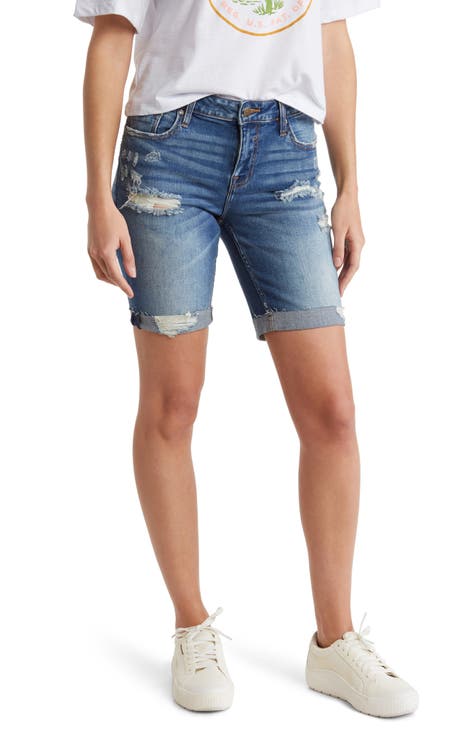 Vigoss Chelsea Capri Jeans Women Size 1/2 Measures 28x25 Distressed Mid Rise