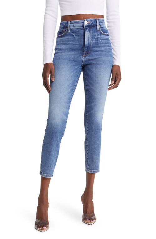 Good American Waist Split Pocket High Crop Skinny Jeans Indigo326 at