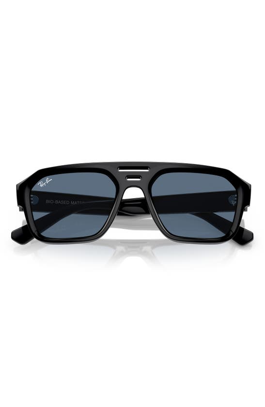 Ray Ban Corrigan Irregular 54mm Rectangular Sunglasses In Black Blue