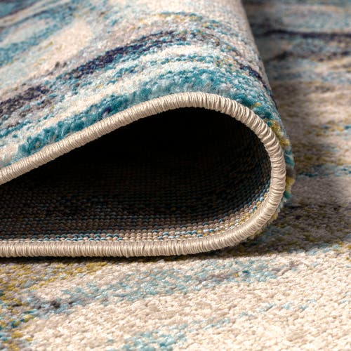 Jonathan Y Pebble Marbled Abstract Area Rug In Blue/beige