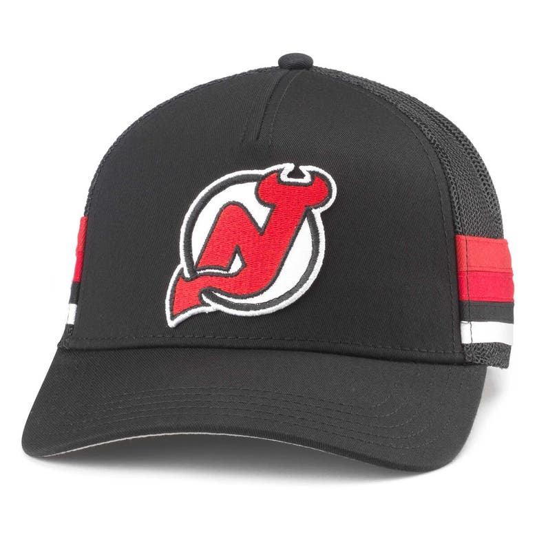 Shop American Needle Black New Jersey Devils Hotfoot Stripes Trucker Adjustable Hat