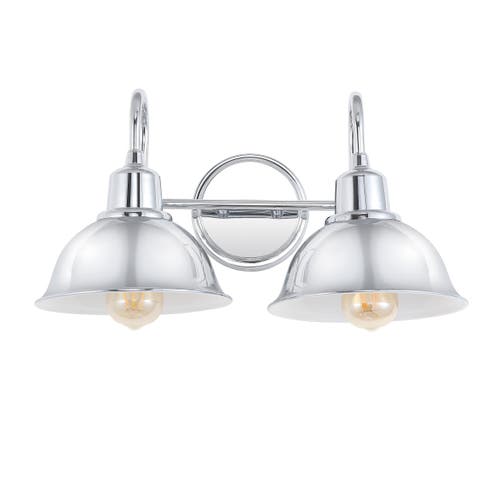 Jonathan Y Frisco 2-light Farmhouse Industrial Iron Led Vanity In Chrome