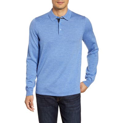 Nordstrom Shop Merino Wool Polo Sweater, Blue