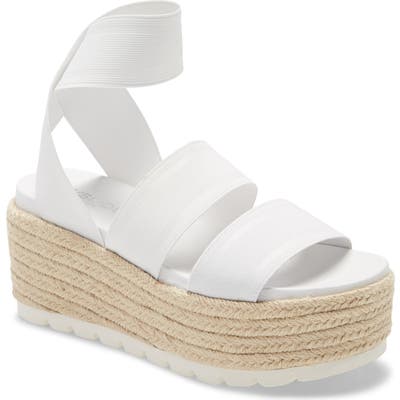 Jslides Quartz Platform Sandal, White