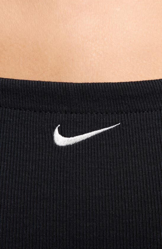 Shop Nike Sportswear Chill Knit Mini Rib Cami Minidress In Black/ Sail